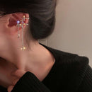 Simple Bright Stars Women Clip Earrings Tassels No Piercing Fashion Jewelry