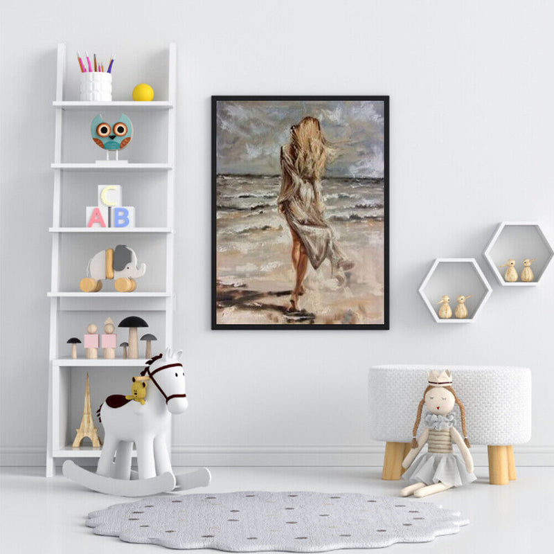 DIY Paint By Number Kit Girl s Back No Frame for Home Art Hanging Decor