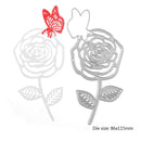 2pcs/set Silicone Transparent Seals Clear Stamps+Cutting Die for DIY Photo-