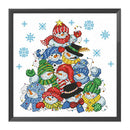 Partial Embroidery 11CT DIY Cross Stitch Stamped Christmas Snowman Pile Crafts