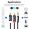 3.5mm Jack Male to 2 RCA Aux Cable Cotton Braided for Home Theater (3 m)