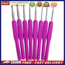 8 sizes Soft Plastic Handle Home Aluminum Crochet Knit Hook Needle Purple