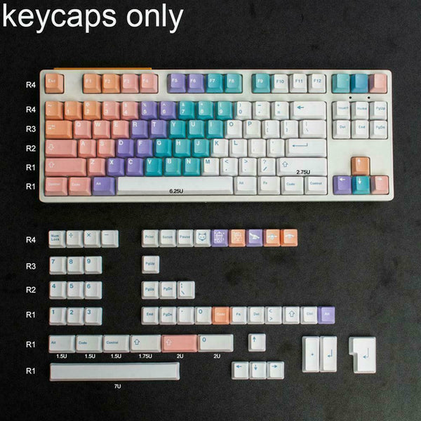 1set Keycaps For GH60/GK61/GK64/84/87/96/104/108/980 Mechanical Keyboards J4A7