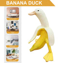Banana Duck Art Statue Whimsical Peeled Banana Duck Decoration for Garden Yard
