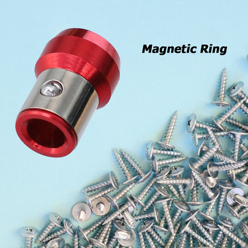 Screwdriver Magnetic Ring Powerful Magnet Anti-Slip Screw Bit Holder (Red)