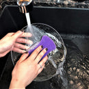 Silicone Dish Washing Brush Pot Pan Dish Sponge Cleaner Scrubber (Purple) Newly