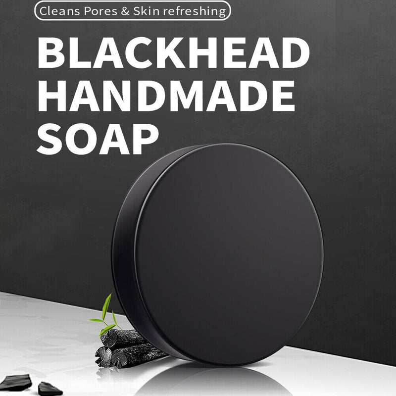 Handmade Bamboo Charcoal Soap Facial Deep Cleanser Bath Clean Grease Skin Care