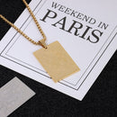 Ladies A Red Peach Men's Poker Pendant Titanium Steel Card Necklace Spades