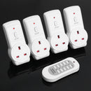 4pcs UK Plug Power Outlet Light Switch Socket+1pc Wireless Remote Control Newly