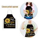 Linen Sunflower Print Women Men Dinner Party Kitchen Cooking Aprons Bibs