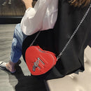 Female Messenger Chain Bag Solid PU Shoulder Handbag Portable Zipper Street Tote