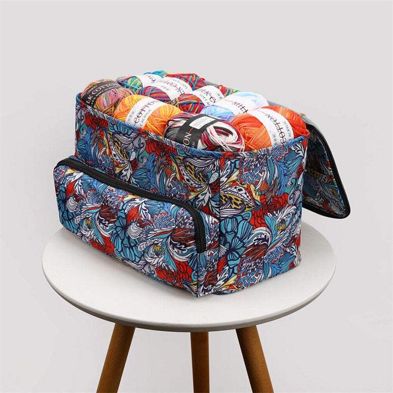 Yarn Storage Bag Large Knitting Tote for Thread Crochet Hooks Needles Organ