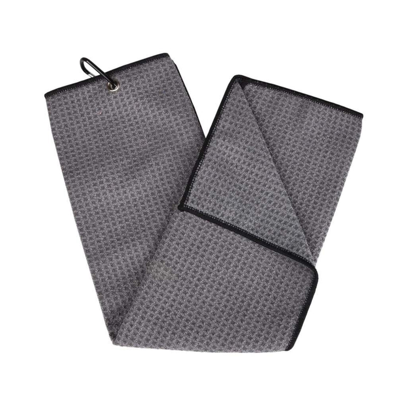 Golf Towel 41x54cm Tri-Fold Microfiber Waffle Towel Sweat-absorbent (Grey) Newly