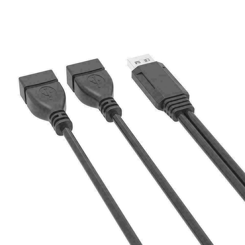 USB 2.0A Male To Dual USB Female Jack Y Splitter Hub Co Power Q2Y3 Hot E2M4
