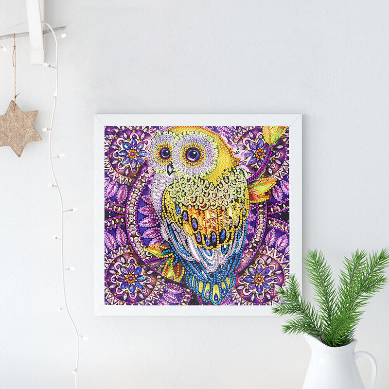 5D DIY Special Shaped Diamond Painting Owl Cross Stitch Mosaic Kit (R113)