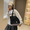 Women Fashion Canvas Patchwork Shoulder Bag Casual Large Capacity Tote Handbags