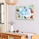 16x12 inch Full Round Diamond Painting Butterflies on Lilies Rhinestone Picture