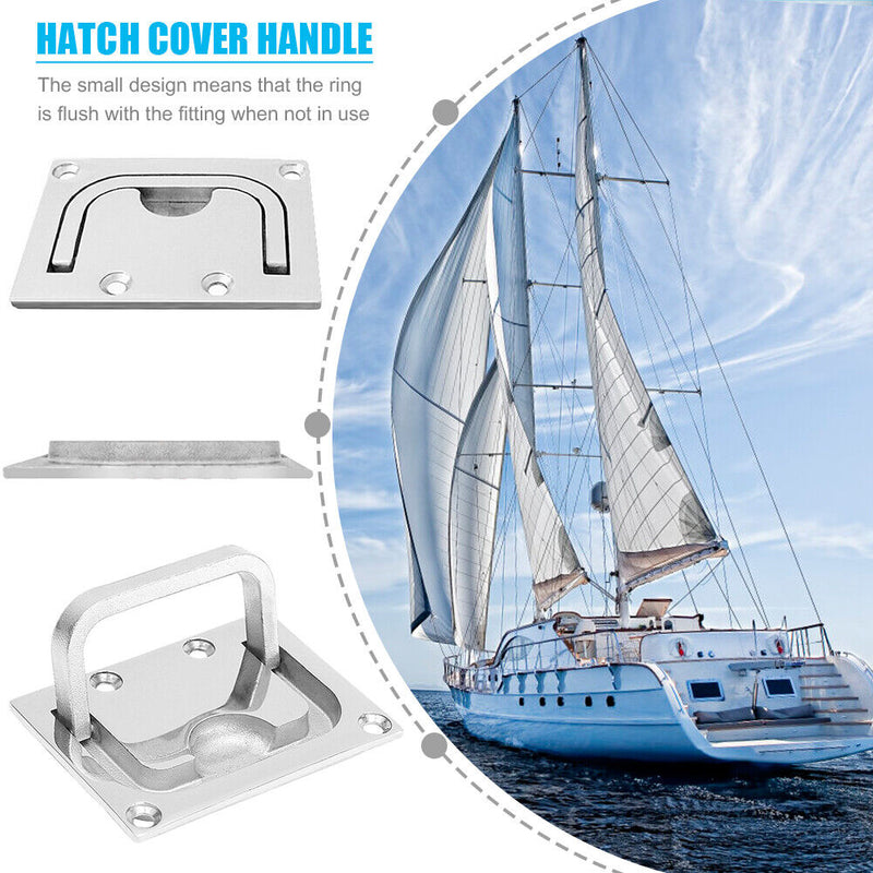 Marine Deck Hatch Cover Flush Pull Lift Handle Ring Boat Yacht Hardware Newly