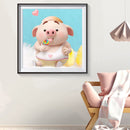 5D DIY Full Drill Diamond Painting Yummy Cartoon Pig Cross Stitch Embroidery Kit