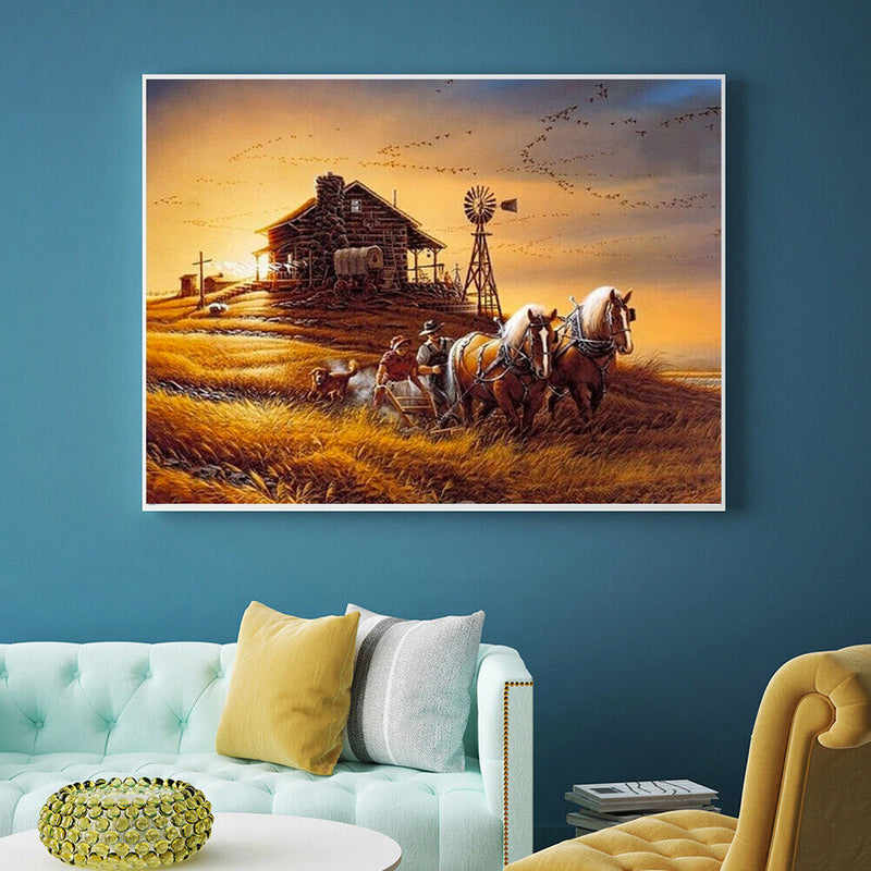 5D DIY Full Drill Diamond Painting Dusk Embroidery Craft Kits Bedroom Wall Art