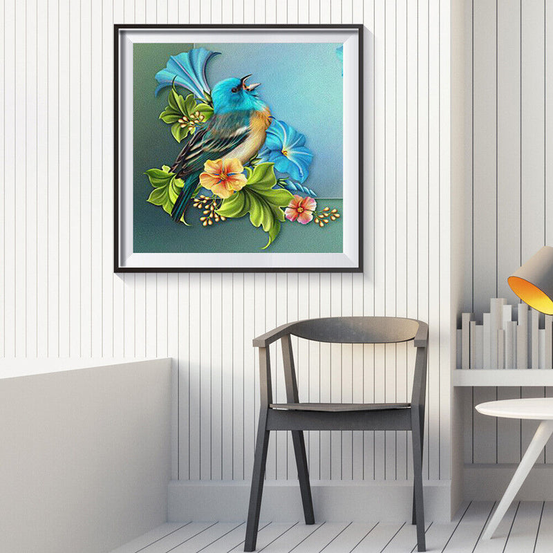 5D DIY Full Round Drill Diamond Painting Bird Flower Mosaic Rhinestone Draw