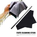 345mm/14 inch Plastic Flute Cleaning Rod with Random Color Cloth Cleaning Kit