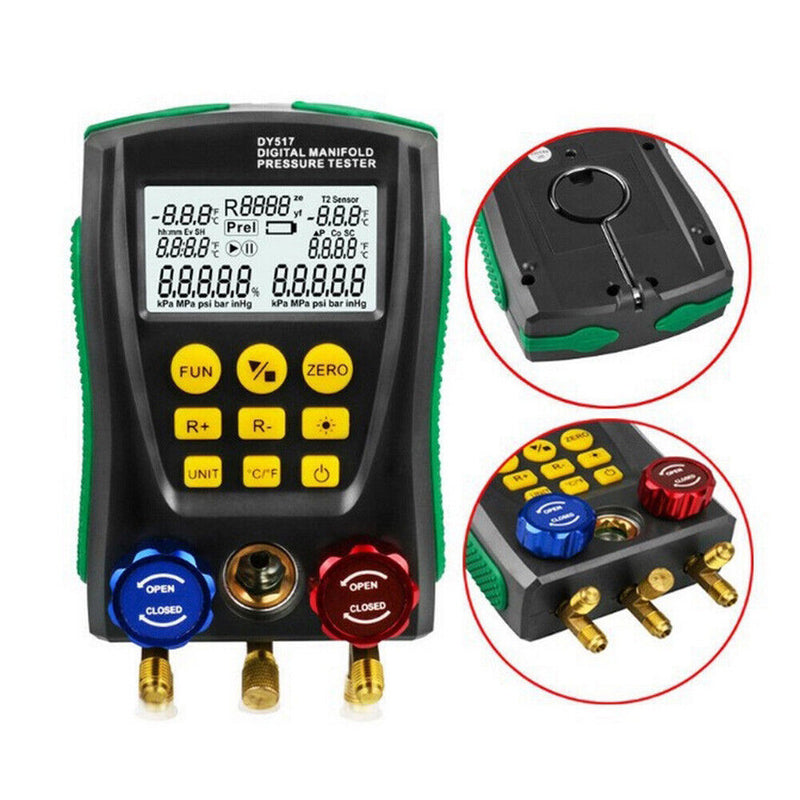 DY517A Pressure Gauge Refrigeration Digital Vacuum Pressure Leak Manifold Tester
