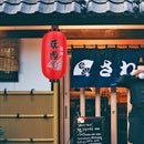 25cm Painting Lantern Japanese Style Fabric Hanging Restaurant Decor (B) Newly