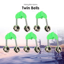 5pcs Fishing Rod Bite Alarms Twin Bells Stalk Clamp Tip Clip Ring Tackle Newly
