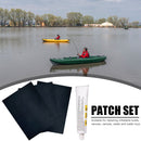 4x Paddle Board PVC Patches Glue Kit Waterproof Kayak Repair Patch (Black)