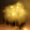 Modern Nordic Feather Light Romantic Atmosphere Lamp Bedside Decor (White) Newly