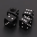 4pcs Dice Style Car Tire Wheel Tyre Caps Valve Stem Dust Covers (Black)
