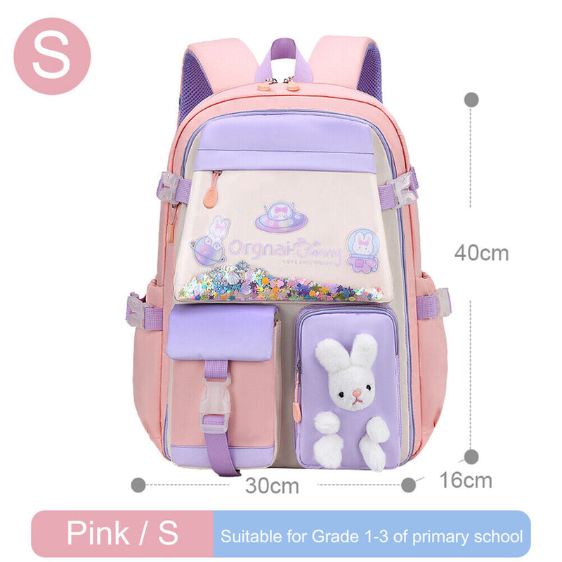 #A Princess Shoulder School Bags Cartoon Travel Rucksack Book Bag Bunny Backpack