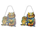 DIY Applique Diamond Wall Hanging Acrylic Door Window Pendant (Twin Owls) Newly