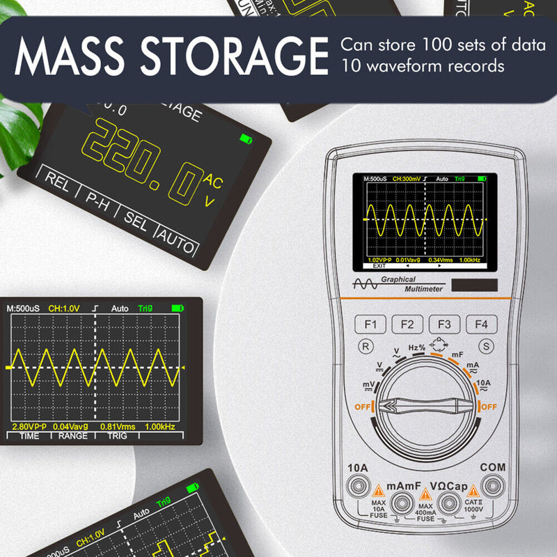 ET828 2-Inch Oscilloscope Multimeter Digital 1MHz 2.5Msps Resistance Test Meter