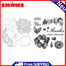 Flower Leaves Blessings Cutting Die Seal Stamp Album Making Embossing Paper Card