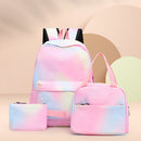 #A Tie Dye Ink Backpack Student Schoolbag Laptop Bookbag Three Piece Insulated