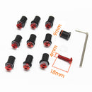 10pcs 5mm/0.20in Motorcycle Windscreen Windshield Bolt Screw Kit (Red)