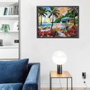 Coconut Tree By Sea Diamond Painting Kits Full Square Drill Home Wall Art Decor