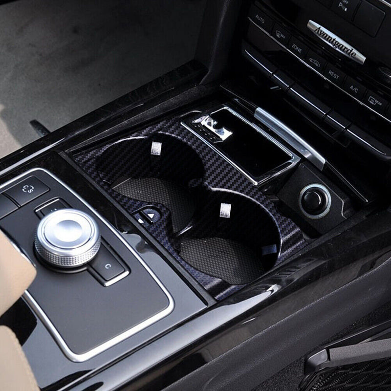 Car Center Console Water Cup Holder for Mercedes W212(Black carbon fibre)