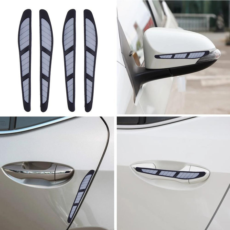 4pcs Car Door Edge Guard Strip Anti-collision Side Mirror Protector (Grey)