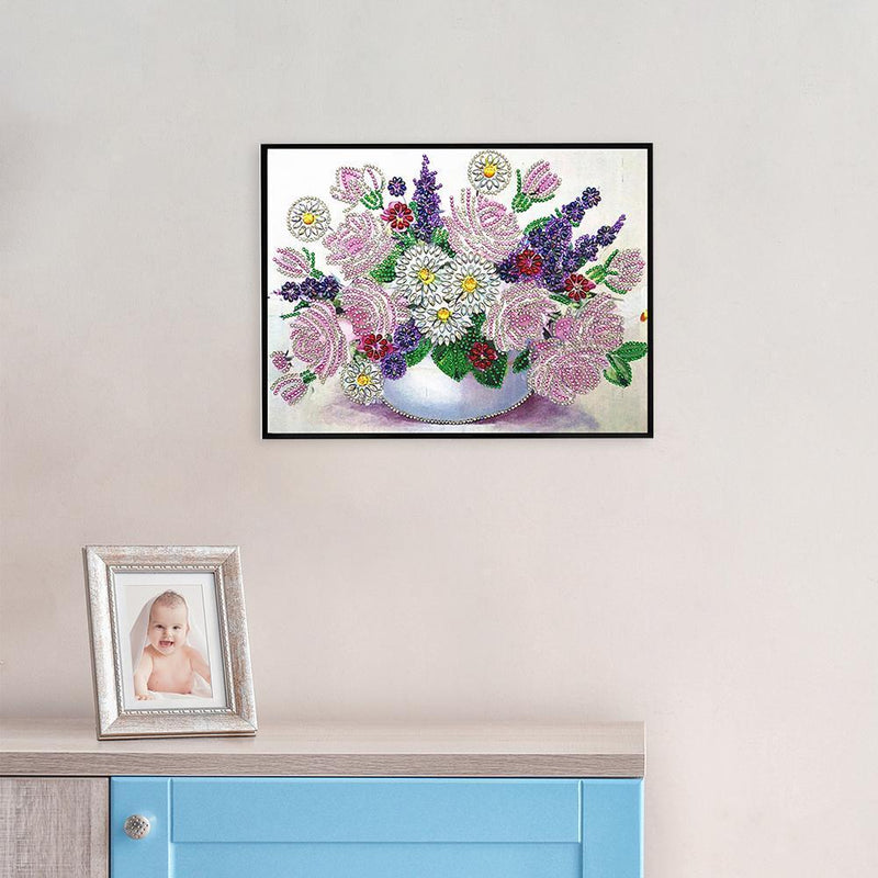 5D DIY Special Shaped Diamond Painting Flower Cross Stitch Mosaic Craft Kit