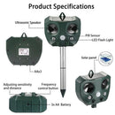 Ultrasonic Animal Repeller Bird Cat Dog Scarer Deterrent Pest Repellent