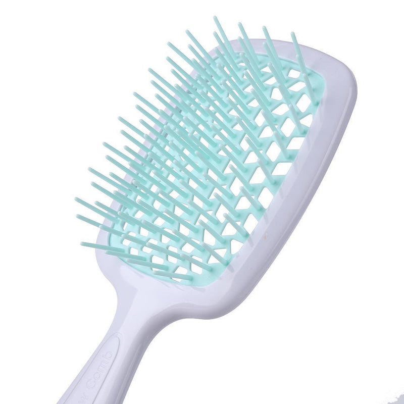 Wide Teeth Air Cushion Combs Scalp Massage Brush Hollow Grid Comb (Green)