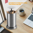 Stainless Steel Automatic Toothpick Holder Cotton Swab Box Home Table Decoration