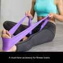 Elastic Yoga Stretch Strap Strength Training Resistance Band (Purple 1.5m) Newly