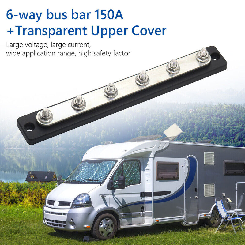 Bus Bar 48V 100 150 Amp Busbar Bar with Transparent Cover for Truck Boat RV