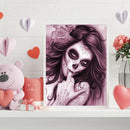 Female Skeleton Oil Painting By Numbers Kit DIY Frameless Picture Art Craft