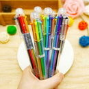 Multi-color 6 in1 Color Ballpoint Pen Ball Point Pens Kids Supply P5X5 N0X0