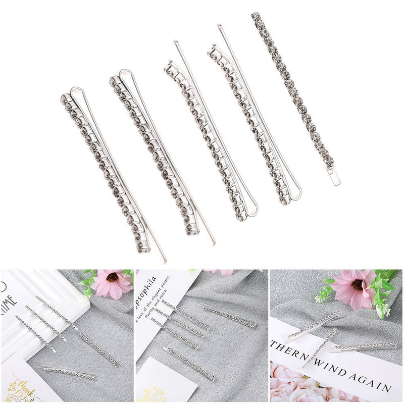 Style Shiny Hair Clips Rhinestones Hairpins Crystal Hairgrip Metal Barrette